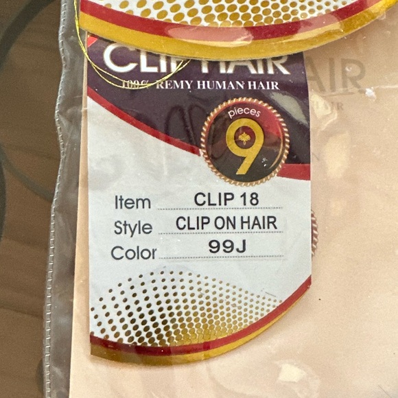 9 Piece Remy Human Hair Extensions CO: 99J - Picture 3 of 7